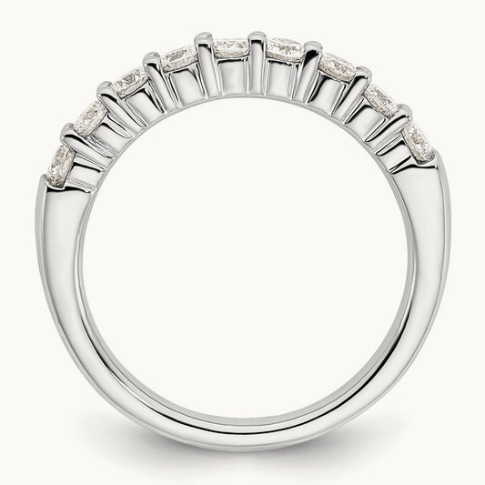 9-Stone Diamond Band, 14K White Gold