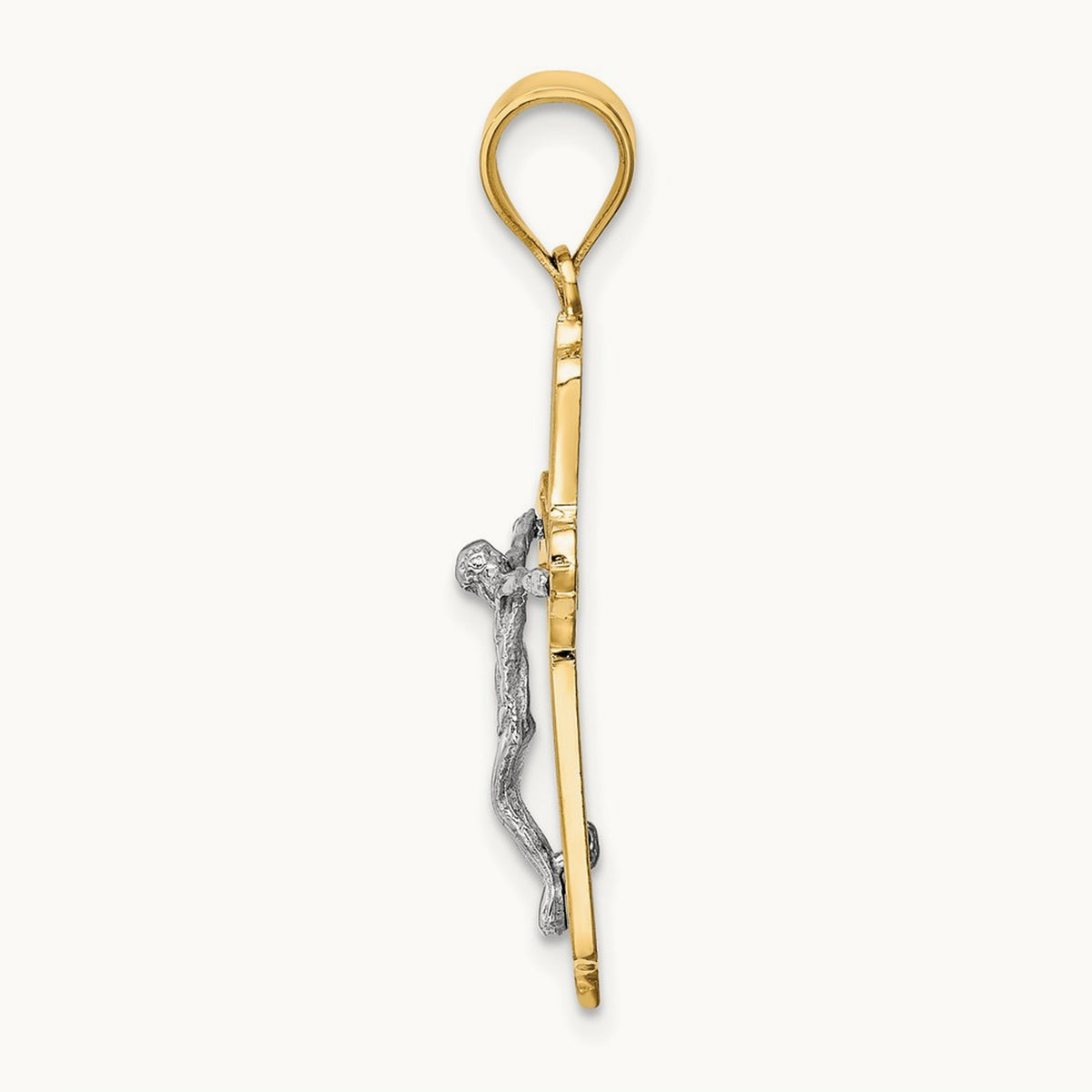 Crucifix Pendant, 14K Two-tone