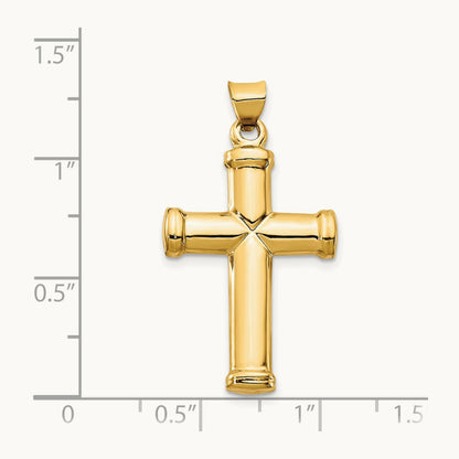 Polished Stamping Cross Pendant — 32.21mm