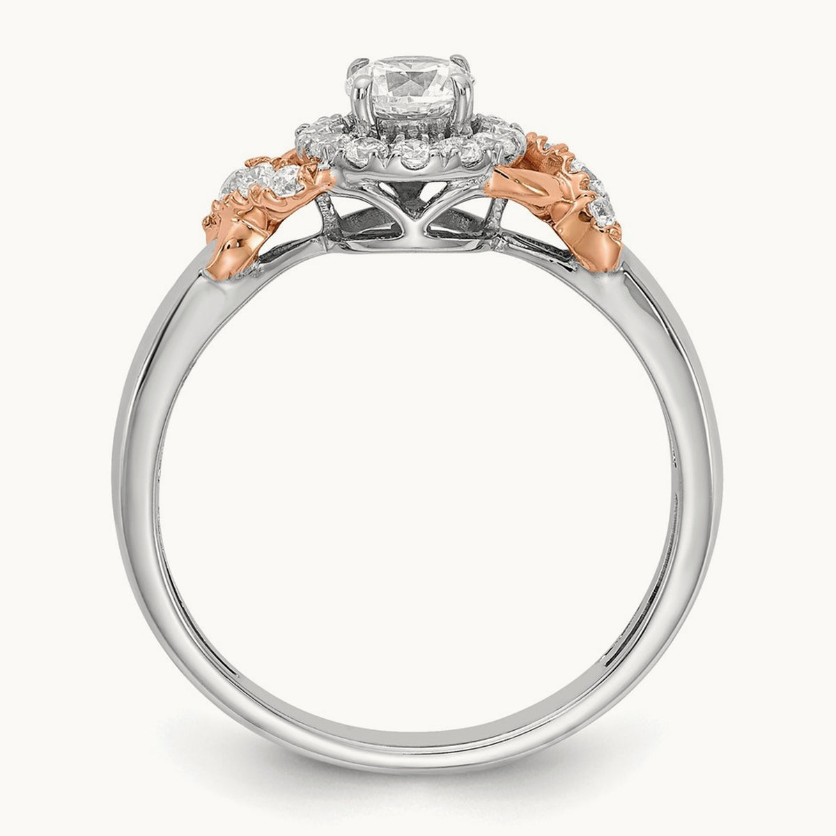 And Rose Gold Semi-Mount Engagement Ring, 0.25 ct tw