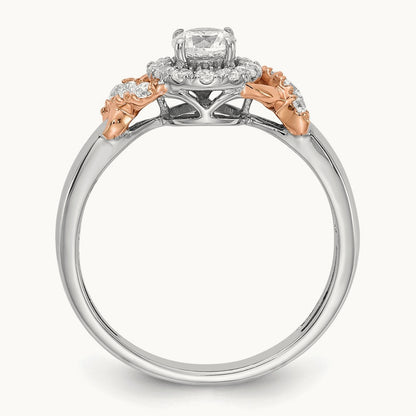 And Rose Gold Semi-Mount Engagement Ring, 0.25 ct tw