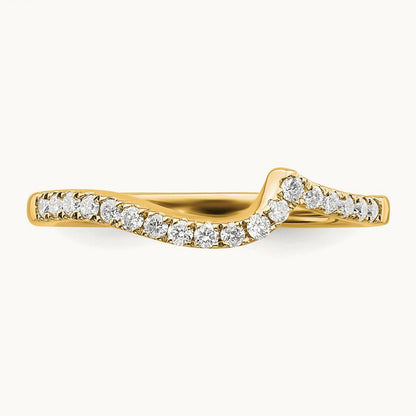 1/5 C Wedding Band, 0.15 ct tw Lab-Grown Diamond — 14K Yellow Gold