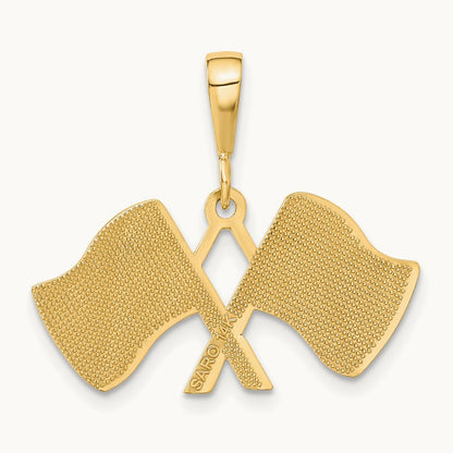 Racing Flags Pendant, 14K