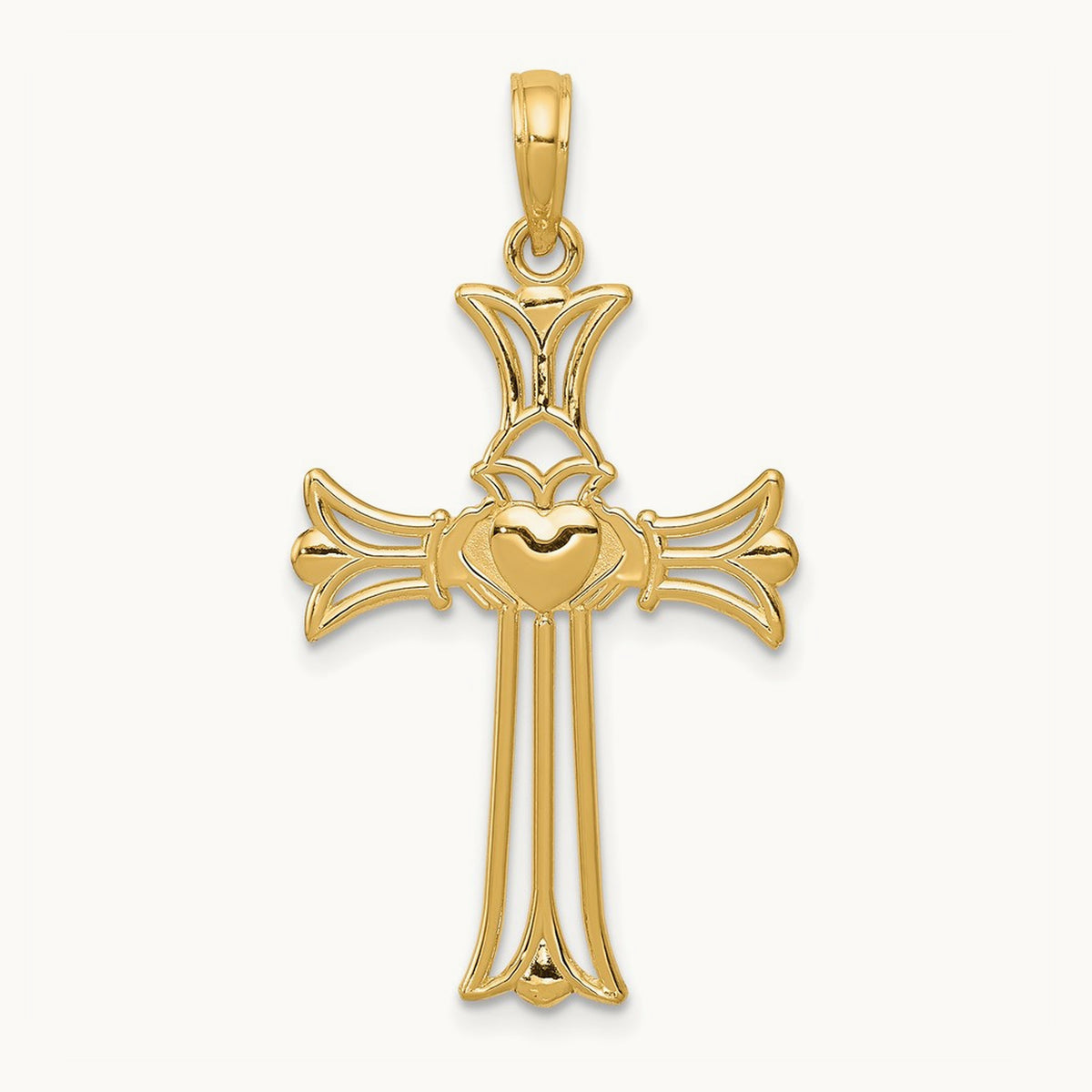 Claddagh Cross Pendant, 14K