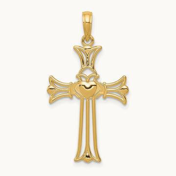 Claddagh Cross Pendant, 14K