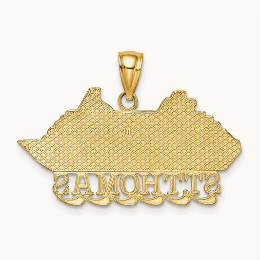 ST. THOMAS Cruise Ship Charm, 14K