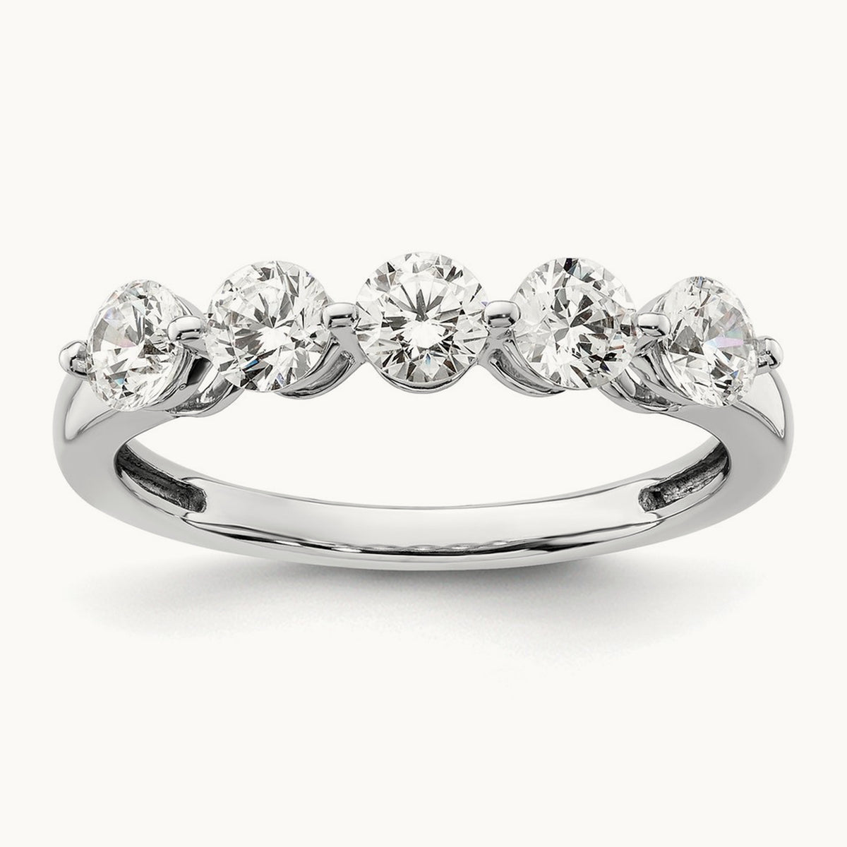 5-Stone Diamond Band, 14K White Gold