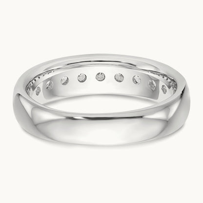 9-Stone Diamond Channel Band, 14K White Gold