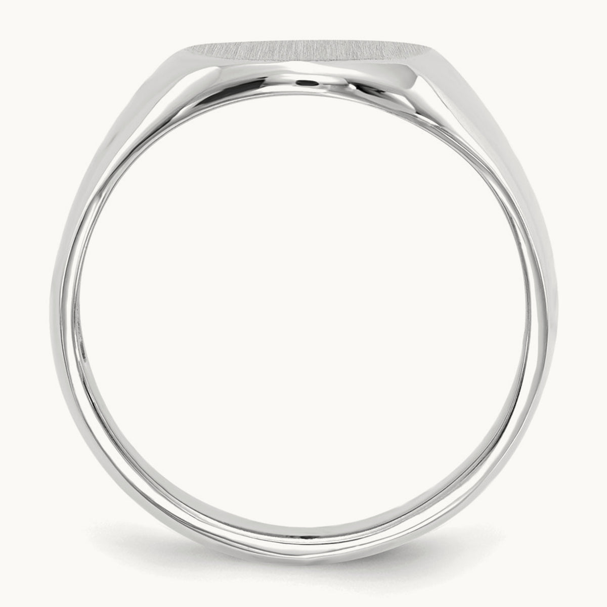 11.0x13. Open Back Signet Ring, 0mm, 14K White Gold
