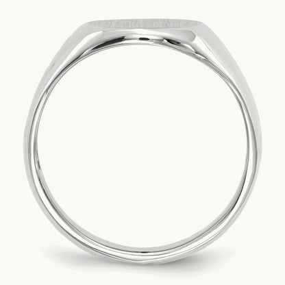11.0x13. Open Back Signet Ring, 0mm, 14K White Gold