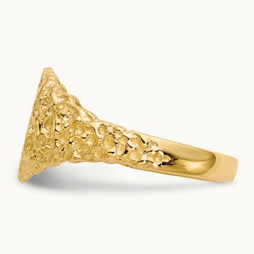 9.5x8. Closed Back Signet Ring, 5mm, 14K