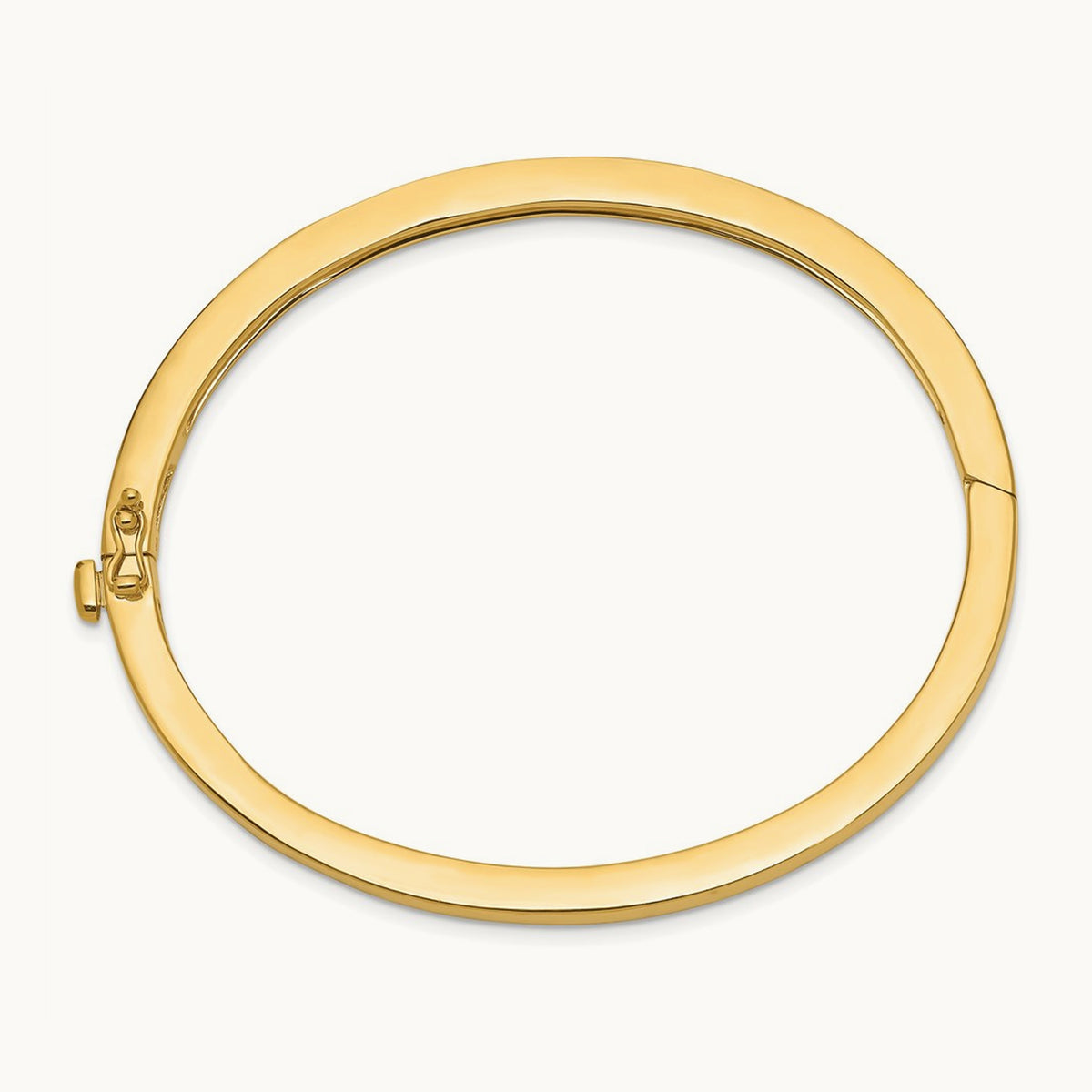 Polished Solid Hinged Bangle — 3.6mm
