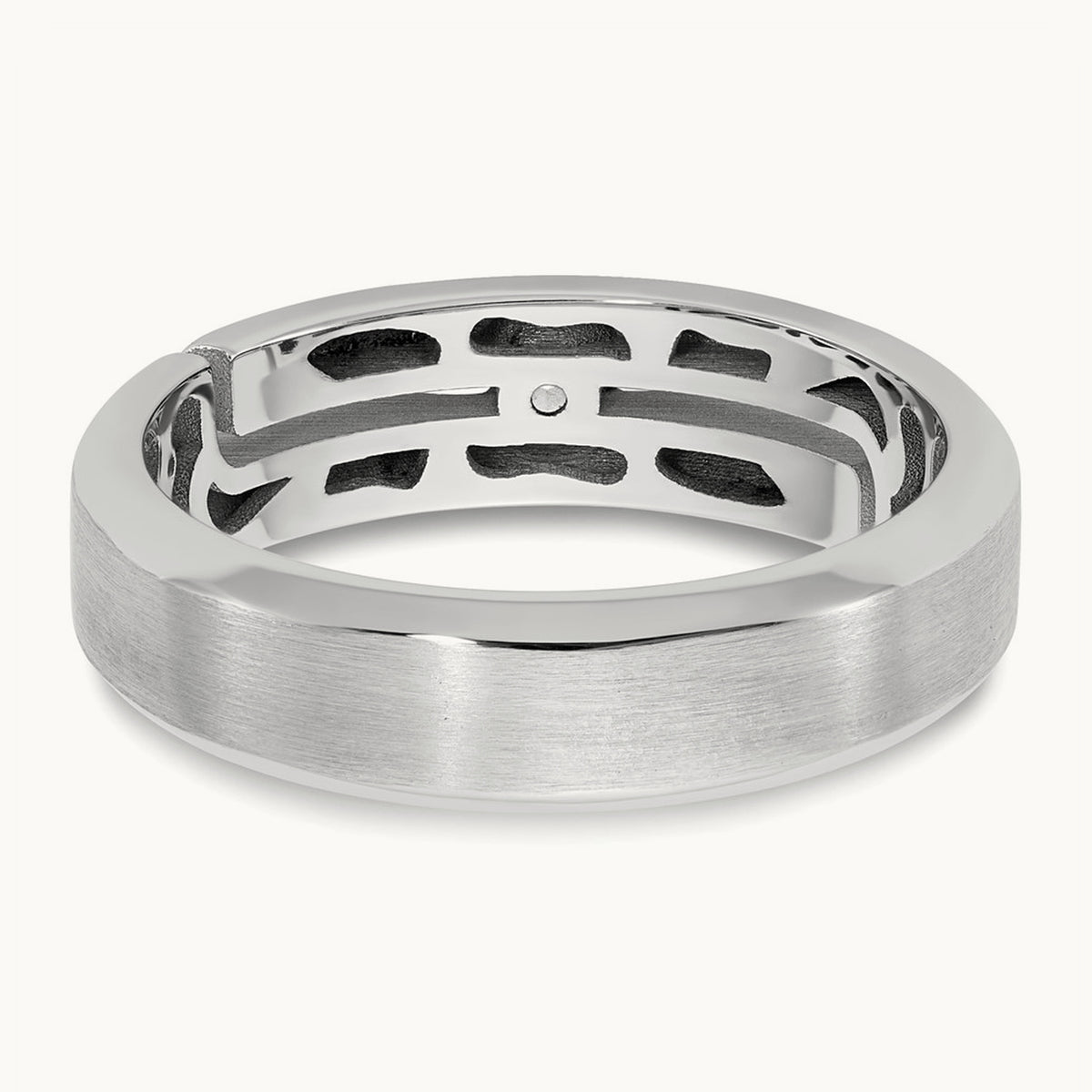 IB Goodman Mens Satin Complete 1/10ct Diamond Ring, 14K White Gold