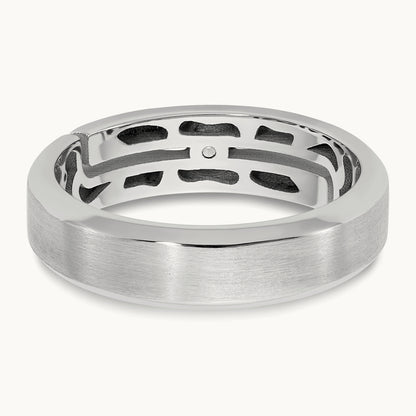 IB Goodman Mens Satin Complete 1/10ct Diamond Ring, 14K White Gold