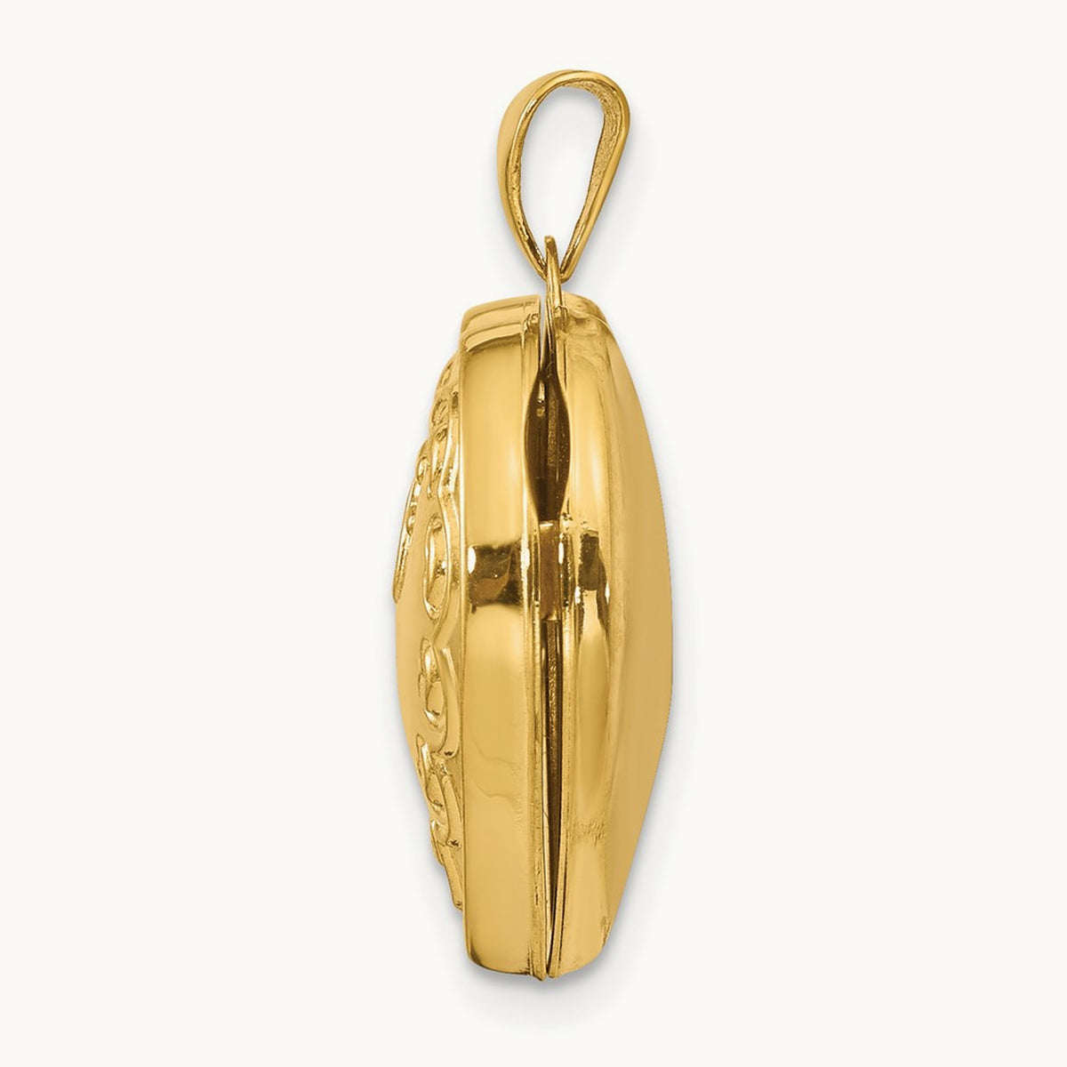 Domed Heart Locket — 14K Yellow Gold