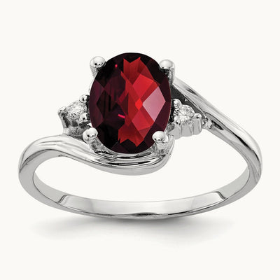 Oval Garnet AA Diamond ring — photo set