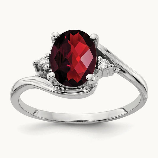 Oval Garnet AA Diamond ring — photo set