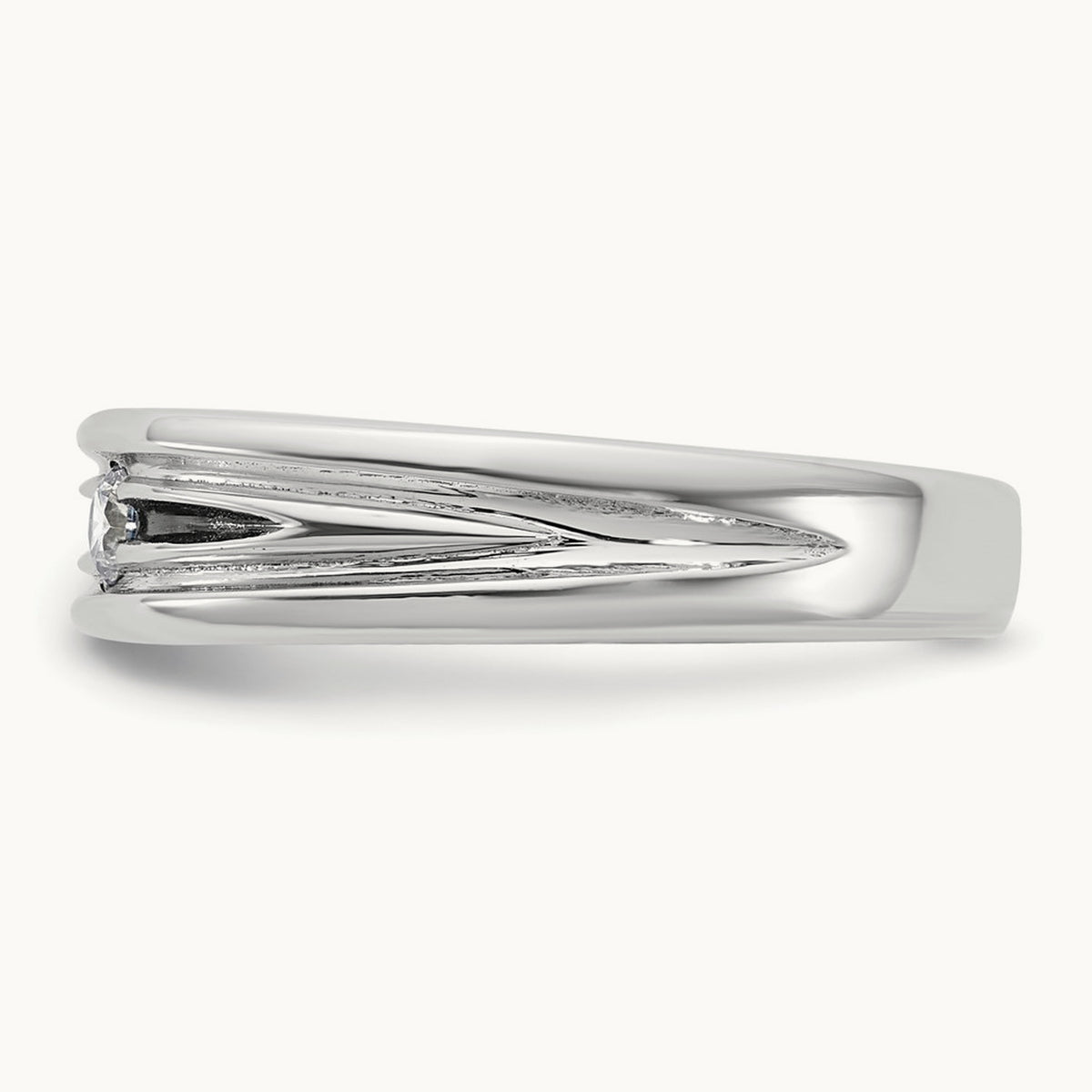 w/Black Rhodium IB Goodman Mens Complete 1/10ct Diamond Ring, 14K White Gold