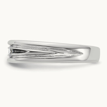 w/Black Rhodium IB Goodman Mens Complete 1/10ct Diamond Ring, 14K White Gold