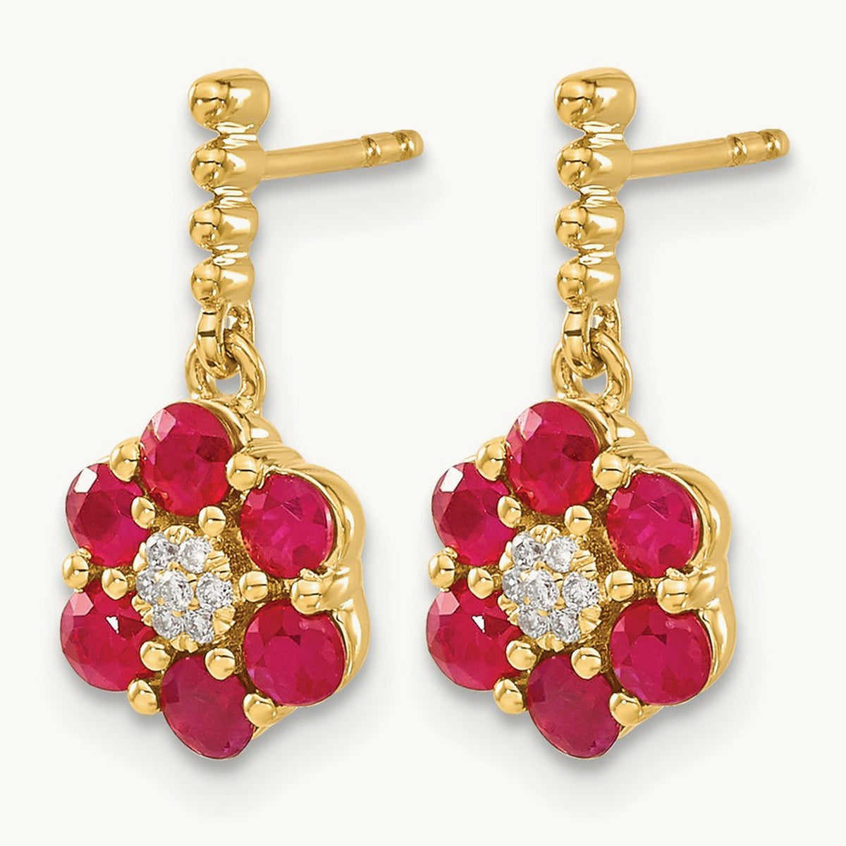 Ruby and Diamond Earrings, 14K