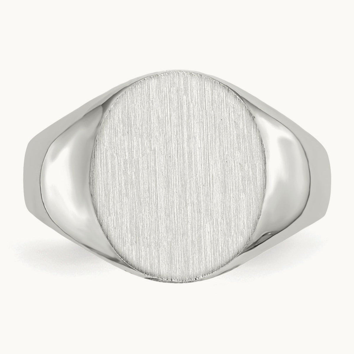 12.0x12. Closed Back Signet Ring, 5mm, 14K White Gold