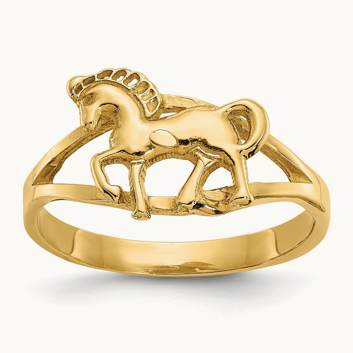 Polished Horse Ring, 14K