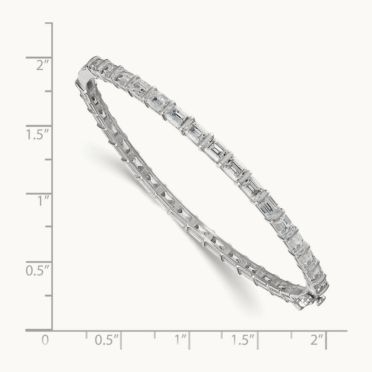 TO Bangle, 7.50 ct tw Lab-Grown Diamond — 14K White Gold
