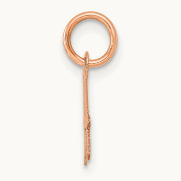Small Script Letter A Initial Charm, 14K Rose Gold