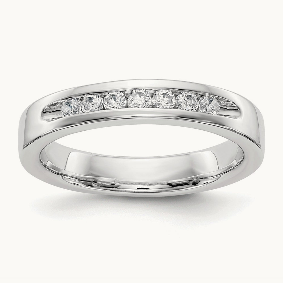 7- Stone Channel Band Mounting, 2mm, 14K White Gold