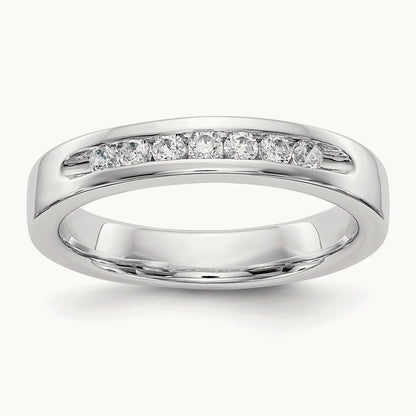7- Stone Channel Band Mounting, 2mm, 14K White Gold