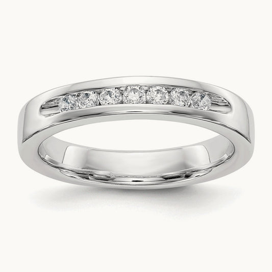 7- Stone Channel Band Mounting, 2mm, 14K White Gold