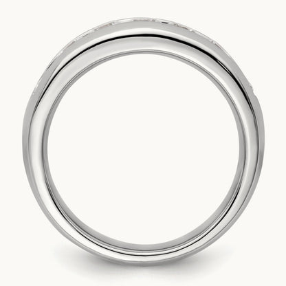 7-Stone Diamond Channel Band, 14K White Gold