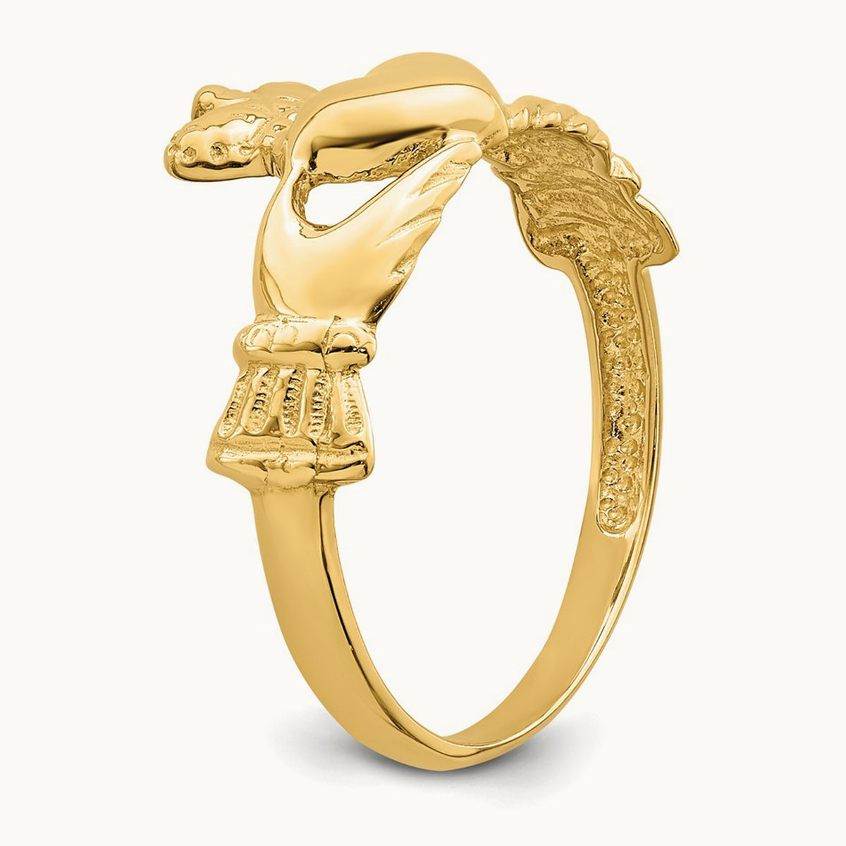 Polished Claddagh Ring, 14K