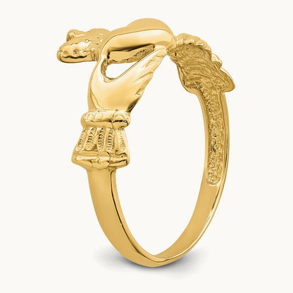 Polished Claddagh Ring, 14K