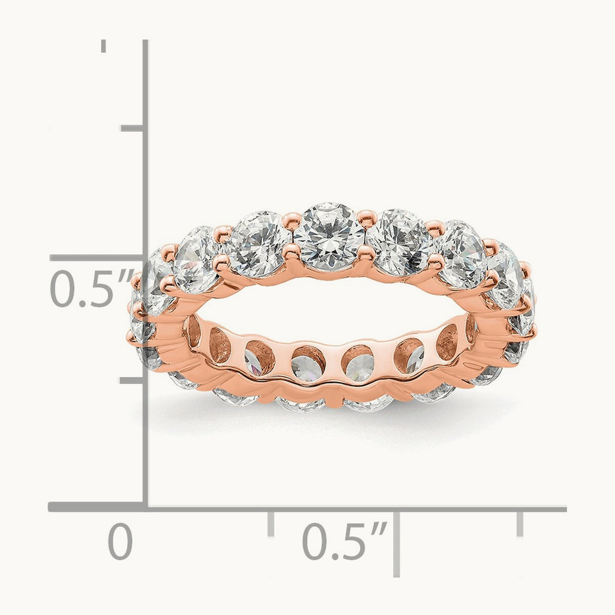 Polished Shared Prong Diamond Eternity Band, 3.00 ct tw — 14K Rose Gold