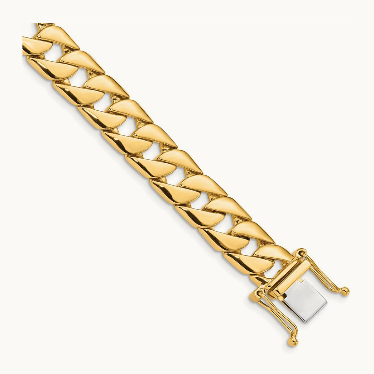 Hand-polished Fancy Link Bracelet, 10.2mm, 14K