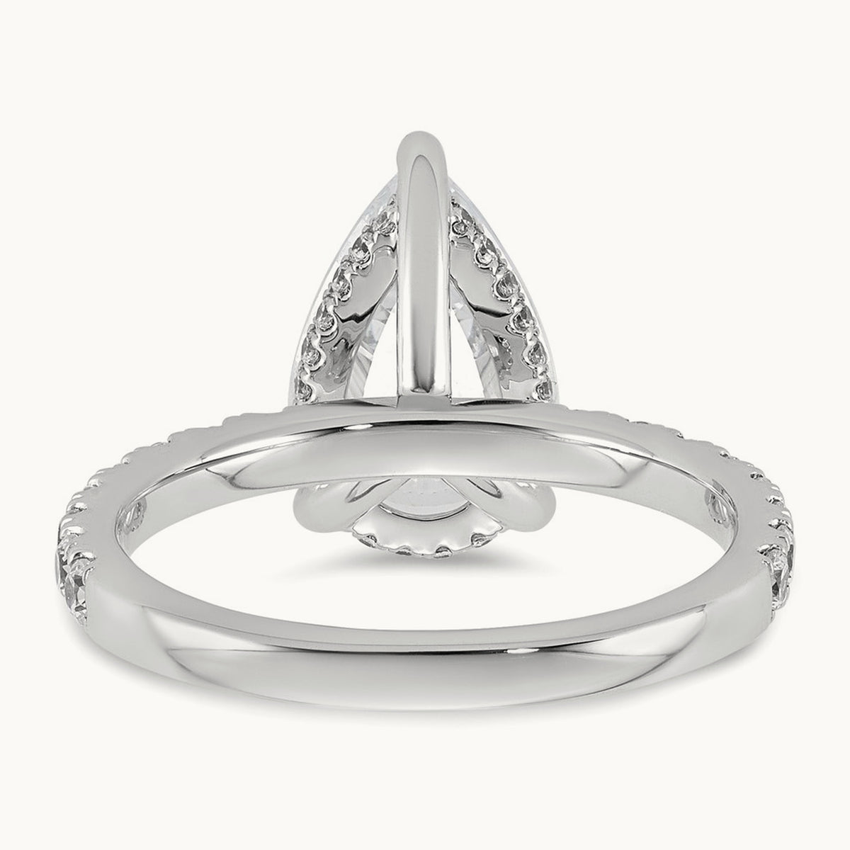 Pear Solitaire Engagement Ring, 1.25-4.75 ct tw Lab-Grown Diamond — 3 1/2 ct, 14K White Gold