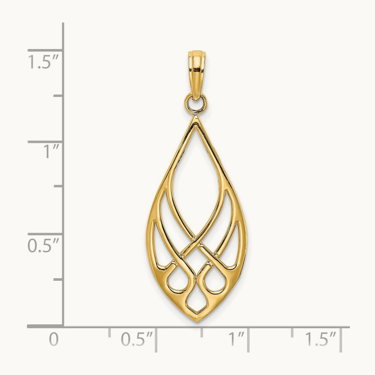 Celtic Knot Teardrop Charm, 14K