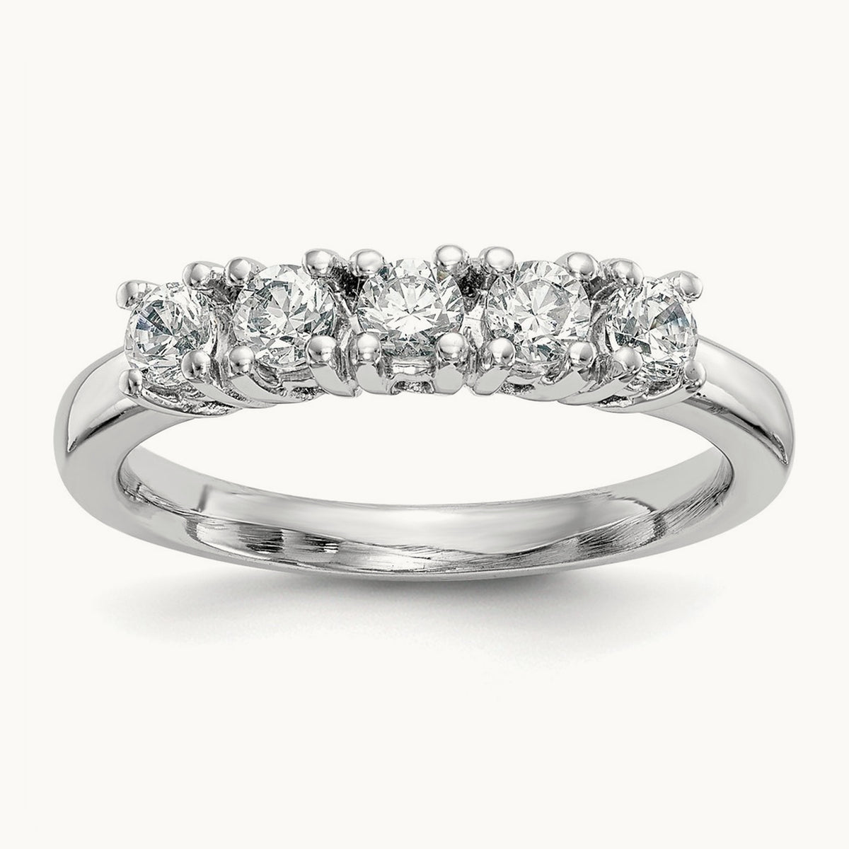 5-Stone Diamond Band, 14K White Gold