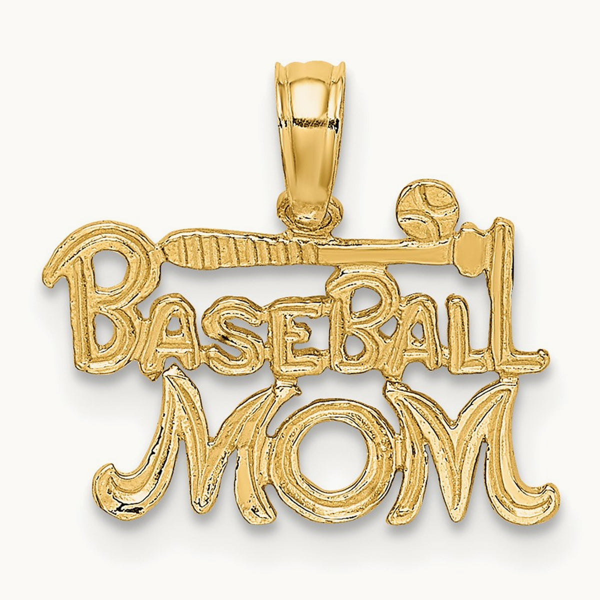 BASEBALL MOM Charm, 14K