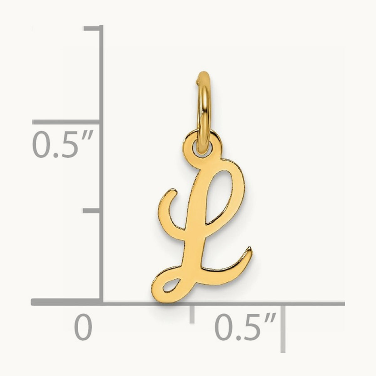 Small Script Letter L Initial Charm, 14K