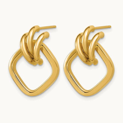 Polished Dangle Post Earrings, 14K — Leslie's