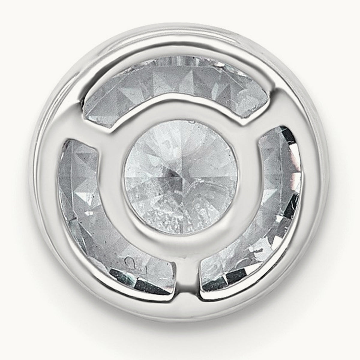 Round Bezel Set Chain Slide Pendant, 0.25-3.00 ct tw Lab-Grown Diamond — 2 1/2 ct, 14K White Gold