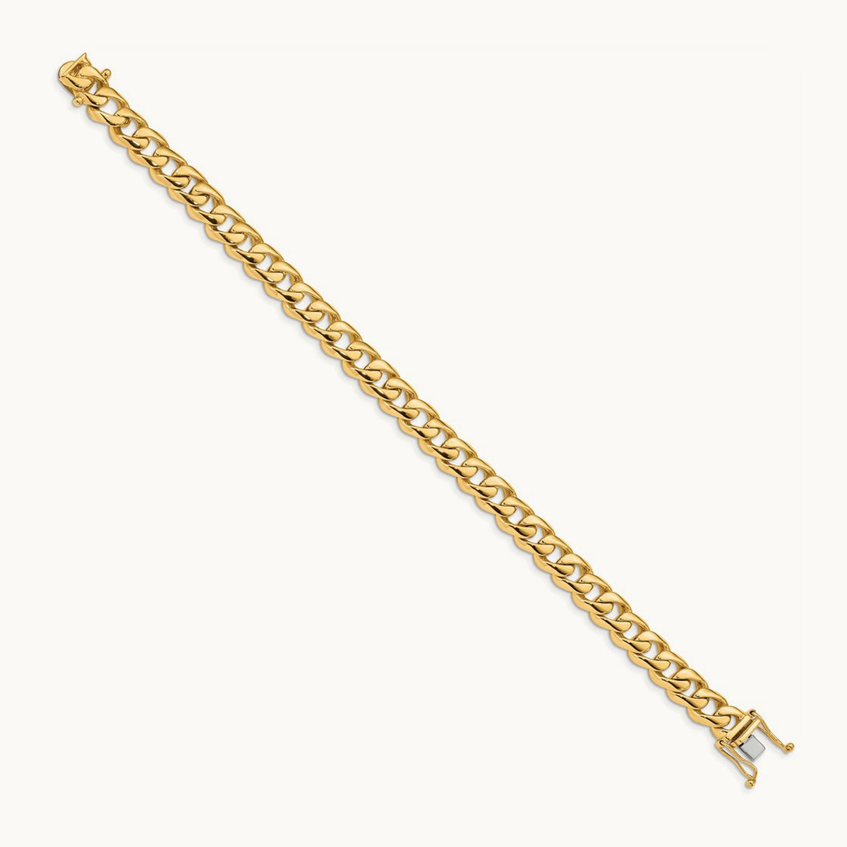 Hand-polished Rounded Curb Link Bracelet — 14K Yellow Gold, 8.3mm