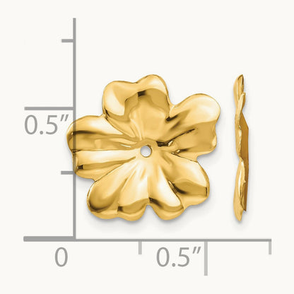 Polished Floral Earring Jackets, 14K