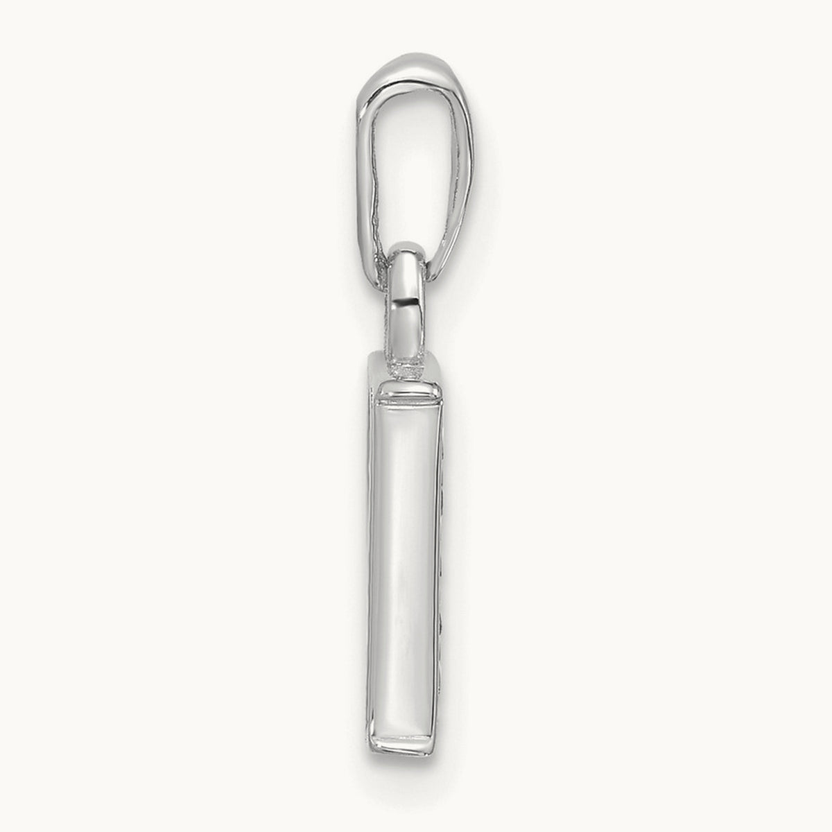 Diamond Letter P Initial Pendant, 14K White Gold