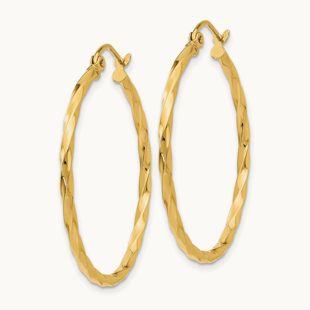 Twist Polished Hoop Earring — 26mm