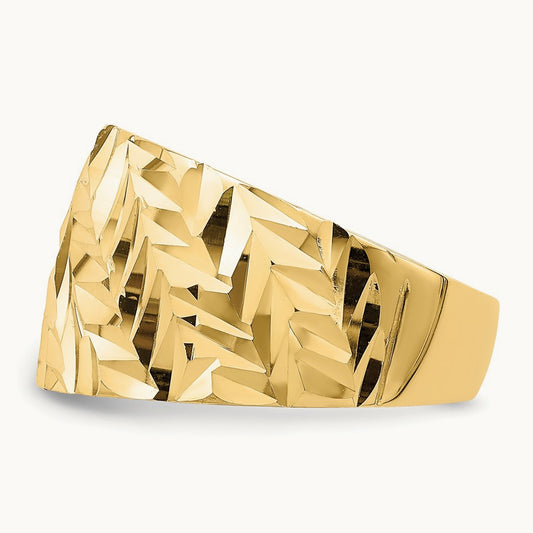 D/C Arrow Slash Dome Ring, 14K