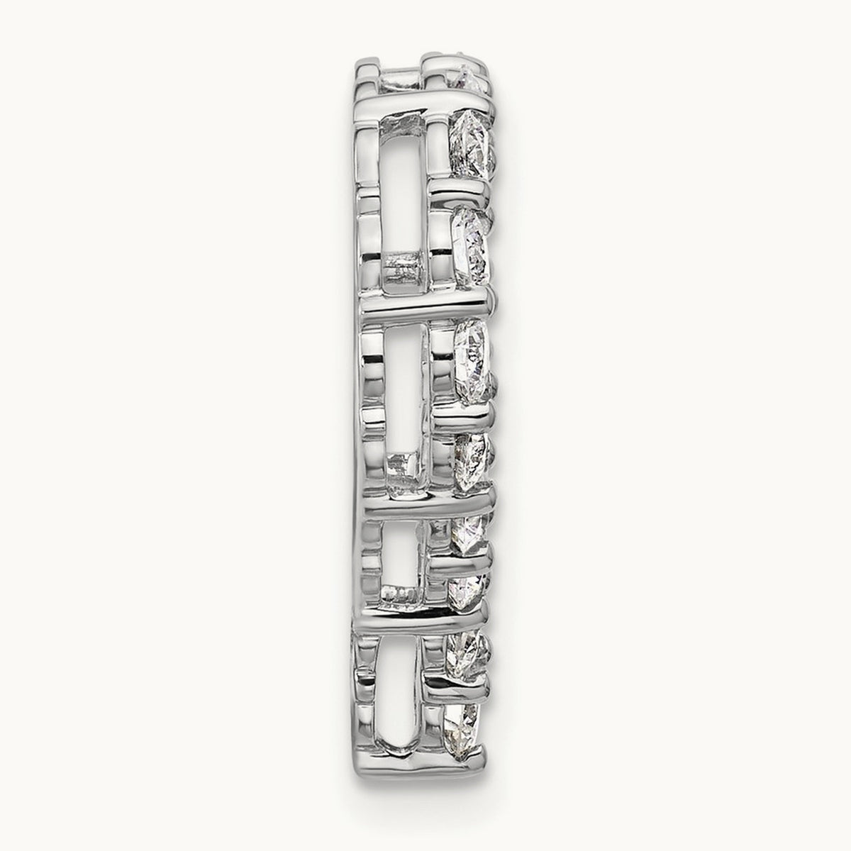 Heart Chain Slide, 1.50 ct tw Lab-Grown Diamond — 14K White Gold
