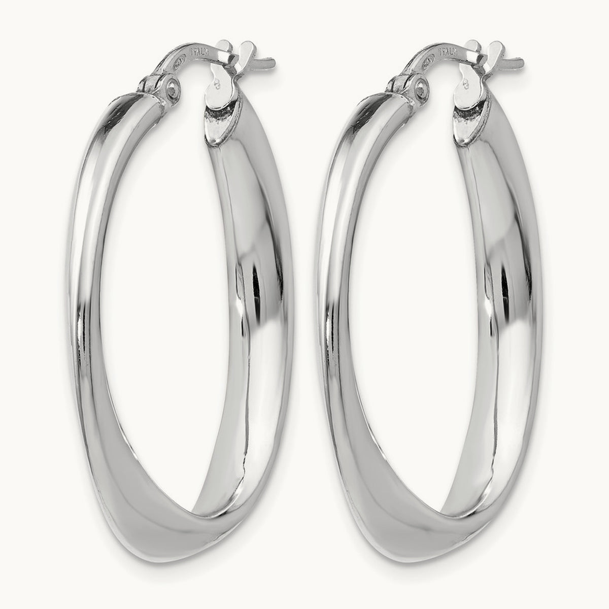 RH- Polished Twisted Oval Hoop Earrings — Leslie's — 31mm